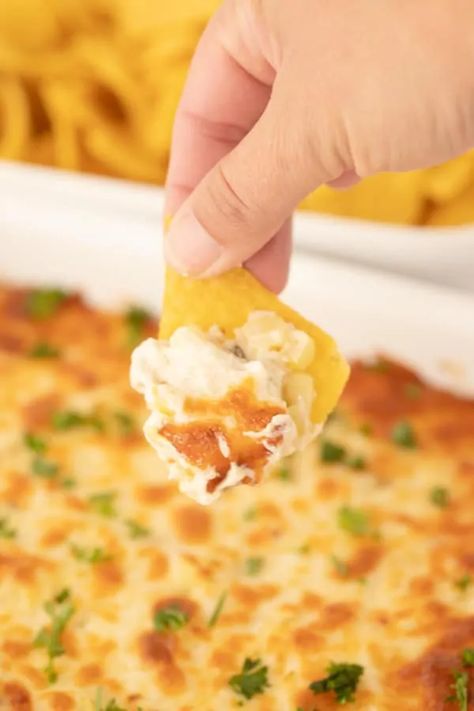 Fiesta Corn Dip | The Carefree Kitchen Baked Corn Dip, Corn Cream Cheese Dip, Monterey Jack Cheese Recipes, Fiesta Corn Dip, Cheesy Corn Dip, Corn Dip Recipe, Cheesy Hashbrown, Chip Dip Recipes, Parmesan Orzo