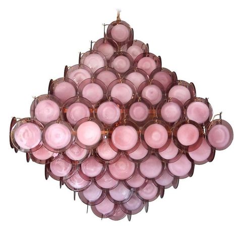 Fabio Ltd Chandelier / Pendant - Piramide Italian Mid-Century Modern Murano Glass, Brass Pink Chandelier, Louis Kahn, Vintage Chandeliers, Custom Chandelier, Murano Chandelier, Modern Chandeliers, Lighting Chandeliers, Contemporary Lamps, Bright Ideas