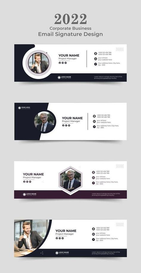 2022 Corporate Business Email Signature Design Template Free Email Signature Template, Email Header Design Ideas, Linkedin Header Professional, Email Signature Design Ideas, Gmail Signature Design, Modern Email Signature Design, Email Signature Ideas Business, Email Banner Design Corporate, Email Header Design Banners