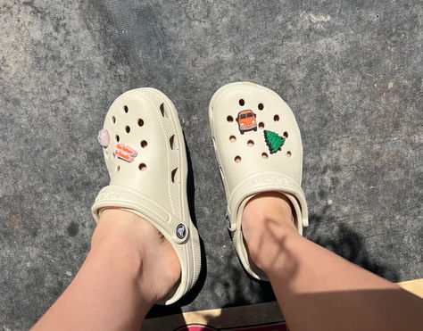 Crocs are comfort epitomized. Lightweight, durable, and easy to slip on—perfect for all-day wear. A versatile footwear choice for casual comfort. White Crocs, Crocs Fashion, Crocs Classic Clogs, Swaggy Outfits, Stylish Shoes, Neutral Color, Mule Clogs, Clogs, Shoes Sneakers