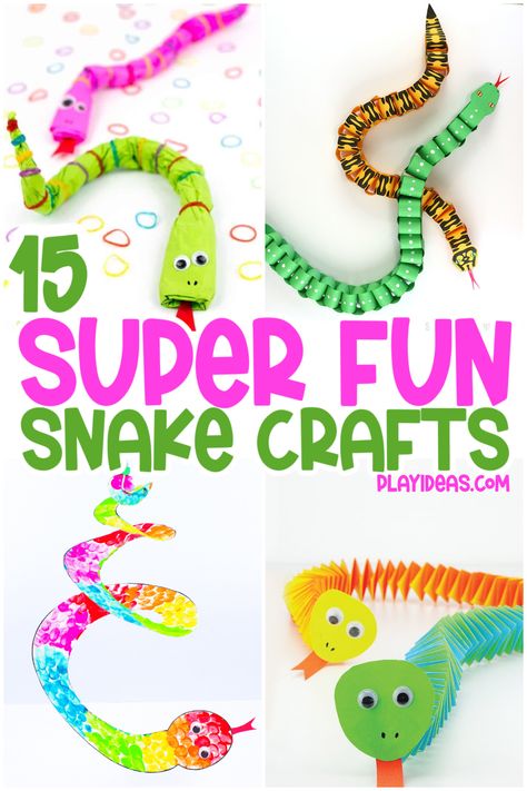 Super fun and easy snake crafts for kids. Perfect for kindergarten or preschool. Snake Craft, Diy Snake, Snake Crafts, Kids Toilet, Punny Valentines, Fun Craft Ideas, Child Education, Puppet Crafts, Cute Snake