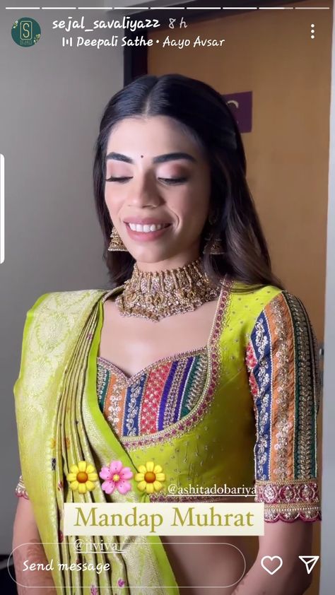 Sabya Sachi Blouses, Sabiya Sachi Blouse, Patola Saree Blouses Designs, Madhubala Blouse Designs, Patola Blouse Designs Latest, Bandhani Blouse Pattern, Gamthi Blouse Designs, Patola Blouse Design, Patola Blouse Design Work