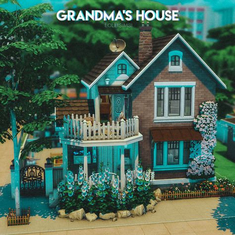 LOLLISIMSI: | Grandma’s House  20x15, NO CC, Fully functional... Sims 4 Grandma House, Sims Starter Home, Sims Small House, Sims 4 20x15 House, Sims 4 House Builds, Grandma House, Sims 2 House, Sims 4 Cottage, San Myshuno