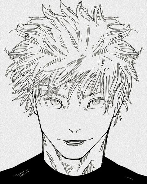 Gojo Manga Drawing, Gojo Drawing Reference, Manga Boy Black And White, Drawing Gojo Satoru, Jujutsu Kaisen Sketch, Gojo Satoru Sketch, Gojo Reference, Sigma Drawing, Gojo Colored