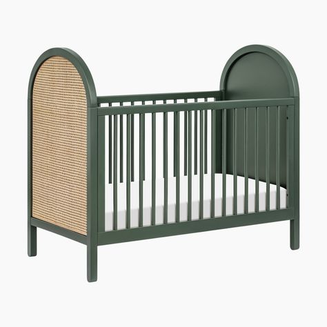 Sage Crib Nursery, Wooden Crib Nursery, Loft Nursery, Wicker Crib, 3 In 1 Crib, Aspen Bedroom, Unique Baby Cribs, Babyletto Crib, Green Crib