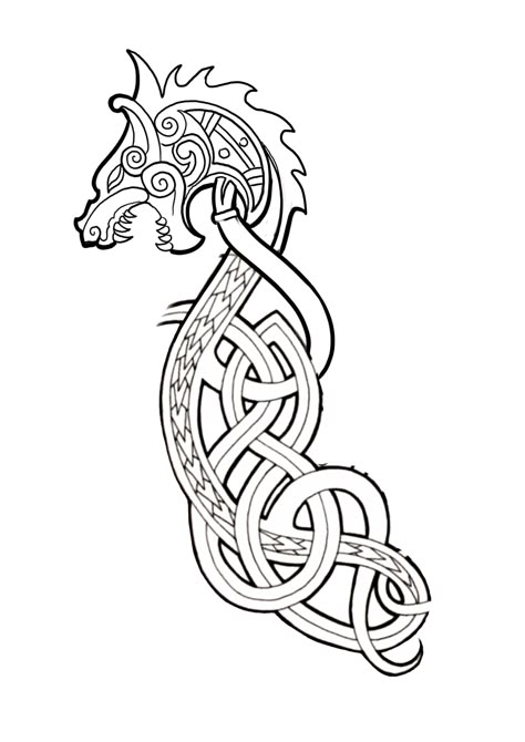 Celtic Dragon Tattoos For Men, Norwegian Dragon Tattoo, Fafnir Tattoo, Celtic Goddess Tattoo, Viking Knotwork Tattoo, Nordic Drawings, Nordic Art Vikings, Norse Dragon Tattoo, Nordic Dragon Tattoo