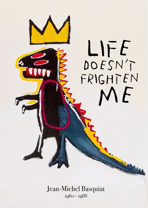 Little Dinosaur With Red Eyes Showing Its Teeth Poster - Etsy Movies Posters Aesthetic, Basquiat Aesthetic, Basquiat Dinosaur, Basquiat Tattoo, Basquiat Graffiti, Teeth Poster, Skate Poster, Basquiat Poster, Street Art Poster