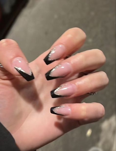 S On Nails, Feet Nails Ideas, Nails Ideas Black, Black Prom Nails, Hoco Nails, Nails Pretty, Wow Nails, Black Acrylic Nails, Formal Nails