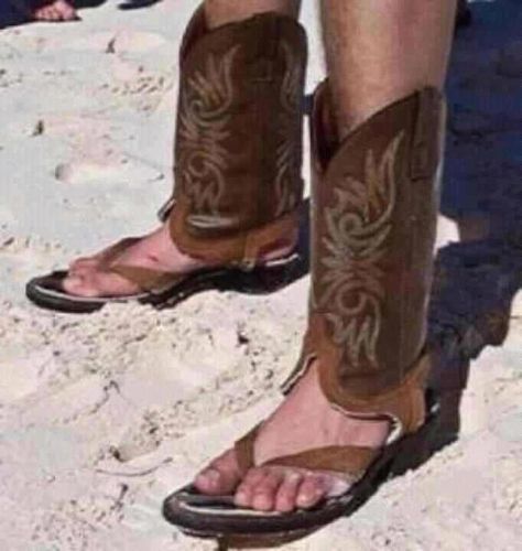 Silly Shoes, Trash Party, Flip Flop Boots, Texas Style, Beach Bum, Makes Me Laugh, Too Funny, Bones Funny, Boot Sandals