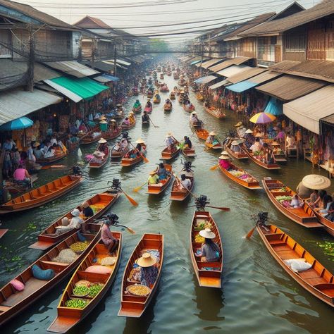 Discover the charm of Thailand's iconic Damnoen Saduak Floating Market! Book with Thai Travel Store and experience the vibrant atmosphere of this 100-year-old market, where local farmers sell their fresh produce from boats along the 32km-long canal. A must-visit destination for any traveler! #DamnoenSaduak #FloatingMarket #Thailand #Travel #ThaiTravelStore #Culture #Adventure #WanderLust Boats, Thai Travel, Floating Market, Travel Store, Thailand Travel, Fresh Produce, Farmer, Year Old, Floating