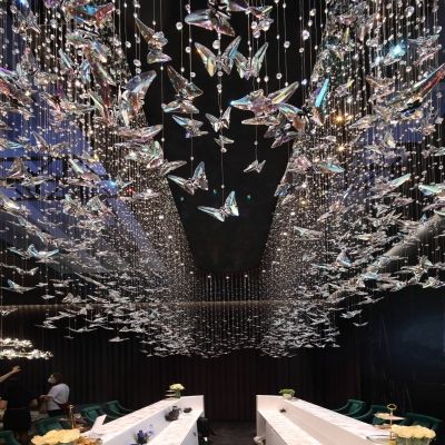 Luxurious fancy customized butterfly crystal chandelier for dining table Crystal Butterfly Chandelier, Chandelier For Dining Table, Mystical Castle, Fancy Chandelier, Butterfly Chandeliers, Castle Decor, Butterfly Crystal, Hanging Chandelier, Large Chandeliers