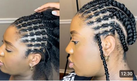 Braid Down Pattern For Crochet Braids, Crotchet Hair Patterns, Braid Pattern For Passion Twist Crochet, Diy Crochet Hairstyles Protective Styles, Spring Twist Braids Crochet, Styles For Crochet Braids, Crochet Patterns Braids, Crochet Braids Hairstyles Passion Twist, Crochet Hair Braids Styles