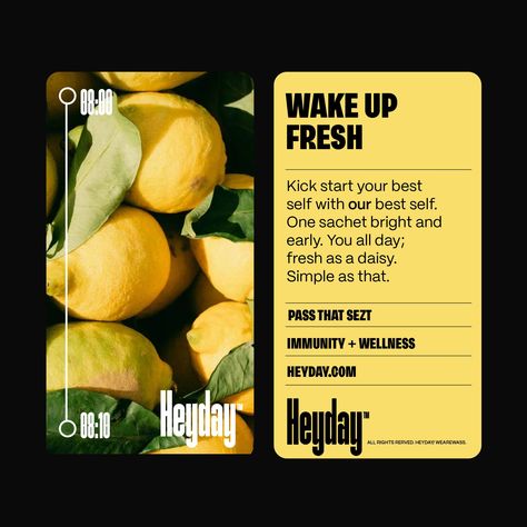 Final look at Heyday! 🍋 This brand is all about the pop of colour, so I wanted to show the final colour of the palette in all its glory! Aside from Orange and Black, Yellow takes centre stage and makes the brand come to life, coupled with pops of blue! Swipe through to see the final mockups in detail along with imagery, packaging, and much more! What do you think of Heyday? I'd love to know!💛 . . . #logo #design #graphicdesign #branding #graphicdesign #mockups #brandidentity #typography Yellow Packaging Design, Logo Design Yellow, Yellow Colour Palette, Yellow Branding, Yellow Palette, Inspiration Board Design, Color Palette Yellow, Green Palette, Blue Palette