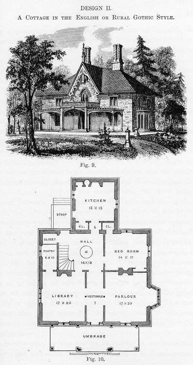 Gothic Revival Style | Christine Huckins Franck, Architect, LLC Gothic House Floor Plan, Gothic Floor Plans, Gothic Revival House Plans, Gothic House Plans, Gothic Revival Cottage, Romantic Architecture, Book Cottage, Carpenter Gothic, Gothic Revival House