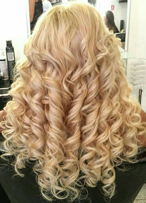 Curl Perm, Ringlets Hair, Ringlet Curls, Curls For Long Hair, Blonde Curly Hair, Permed Hairstyles, Long Blonde, Dye My Hair, Hair Inspo Color