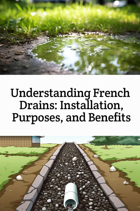 French Drain Landscaping, French Drain Ideas, Foundation Drainage, French Drain Installation, French Drain System, French Drains, Backyard Drainage, Wet Basement, Unclog Drain