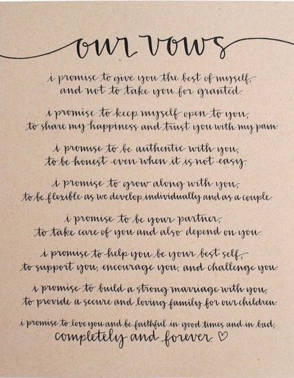 Vows From Bride To Groom, Things For Officiant To Say, Nature Inspired Wedding Vows, Grooms Vows To Bride, Vows To Husband Ideas, Wedding Vows To Husband Second Marriage, Modern Vows Marriage, Promises To Husband Wedding Vows, Lesbian Vows