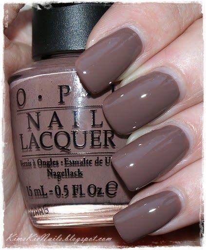 Taupe Nails, Opi Nail Polish Colors, Nail Paint Shades, Brown Nail Polish, Brown Nail, Opi Nail Colors, Nails Opi, Natural Nail Designs, Pretty Nail Colors