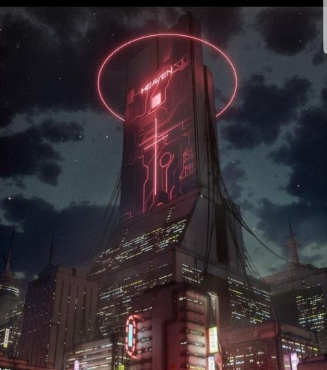 Evil? Cyberpunk Building, Sci Fi Landscape, Cyberpunk Rpg, Sci Fi City, Sci Fi Environment, Cyberpunk Aesthetic, Cyberpunk City, Arte Cyberpunk, Fantasy City