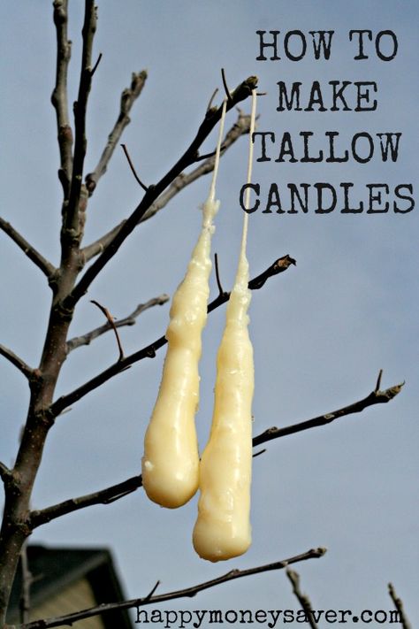 How to Make Tallow Candles at Home for Emergencies Making Tallow, Make Tallow, Tallow Candles, Candles At Home, Hand Dipped Candles, Candle Making Business, Clean Candle, Survival Techniques, Survival Life