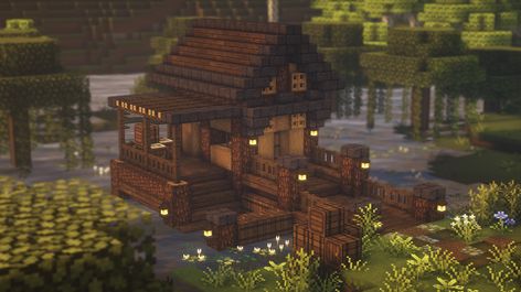 How to Build a Simple Lake House | Fishing Hut 🎣🏡 #minecraft #lakehouse #cottagecore #minecraftlakehouse #fishinghut #minecraftfishinghut #cottagecoreminecraft #aesthetic #aestheticminecraft Hut Minecraft, Minecraft Lake House, Minecraft Lake, Construction Minecraft, Case Minecraft, Cottagecore Minecraft, Rumah Minecraft Sederhana, Minecraft Structures, Minecraft House Plans