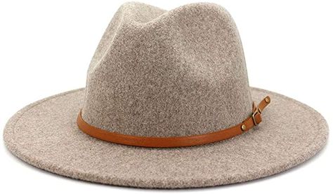 Lisianthus Women Wool Wide Brim Belt Buckle Fedora Hat A Brown Belt A-Oatmeal at Amazon Women’s Clothing store Amazon Outfits, Look Boho Chic, Wool Fedora Hat, Simple Fall Outfits, Women Belt, Wide Brim Fedora, Wool Fedora, Stylish Hats, Summer Outfit Inspiration