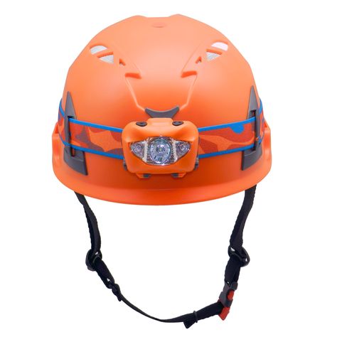 EN397 approval orange construction safety helmet with headlight for working,our website is:www.helmetsupplier.com Climbing Helmet, Construction Safety, Salmon Run, Safety Helmet, Caving, Rock Climbing, Headlamp, Bicycle Helmet, Football Helmets