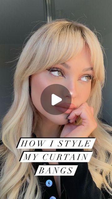 Style My Curtain Bangs, Bangs Thick Hair, Styling Bangs Tutorial, Swoop Bangs, Bangs Wavy, Bangs Wavy Hair, Front Bangs, Bangs Tutorial, Face Framing Curtain Bangs