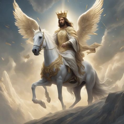 Bible Angels, Jesus Images Hd, Jesus Pictures Hd, Battle Of Armageddon, White Horse Art, Jesus Kingdom, Jesus Christ Illustration, Jesus Christ Painting, Jesus Artwork