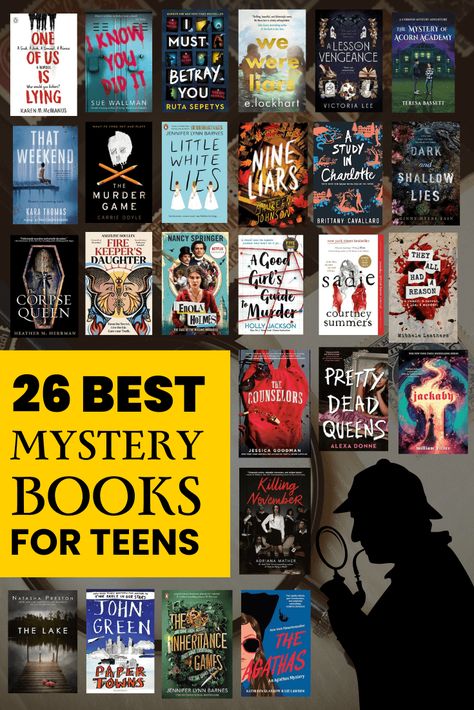 From historical whodunits to contemporary page-turners, this collection of 26 best mystery books for teens caters to a variety of interests. Best Books Recommendations, Interesting Novels To Read, Books To Read About Crimes, Best Ya Mystery Books, Best English Books To Read, Best Detective Books, Best Fiction Novels, Teen Mystery Books, Detective Books To Read