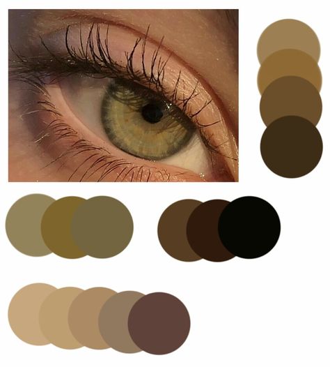 How To Draw Hazel Eyes, Amber Eyes Color Palette, Dark Hair Color Palette, Hazel Eye Palette, Green Eye Color Palette, Brown Eyes Color Palette, Hazel Eye Color Palette, Hazel Eyes Drawing, Green Eyes Color Palette