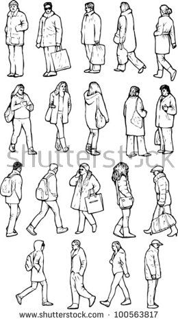 Walking people (side and semi profile). People for use in illustrations and blueprints Drawing Of People, Posture Drawing, Human Sketch, Urban People, Human Figure Sketches, Walking People, Person Drawing, Sketches Of People, Human Figure Drawing