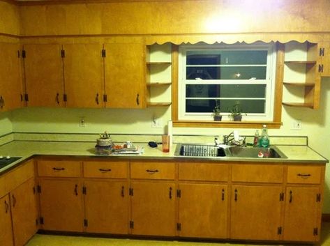 1950s Kitchen Cabinets, 1950’s Kitchen, 1950 Kitchen, Countertop Concrete, 1950s Kitchen Remodel, Vintage Kitchen Cabinets, Small Kitchen Cabinets, Budget Kitchen Remodel, White Kitchen Remodeling