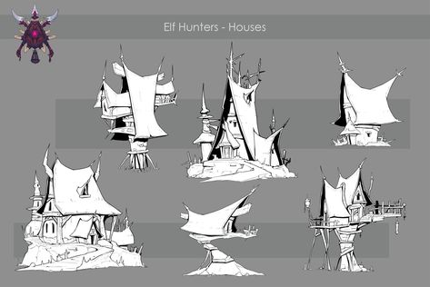 Prop Concept, Elf Village, Environment Study, House Elf, Fantasy City Map, Elf Design, Viking Village, Sketch Free, Props Concept