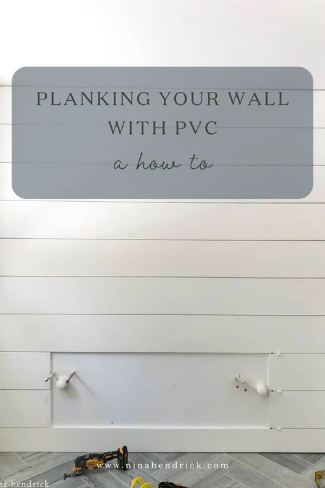 Basement Plank Wall, Vinyl Shiplap Wall, Waterproof Panels For Bathroom, Diy Bathroom Walls Ideas, Shiplap In A Bathroom, Waterproof Shiplap Bathroom, Pvc Wainscoting Bathroom, Wall Paneling For Bathroom, Panel Wall In Bathroom