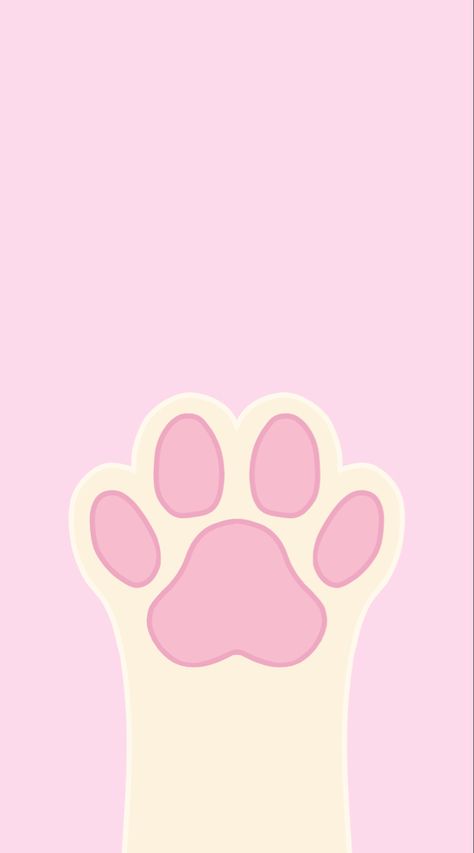 Cat Paws Illustration, White Cat Cartoon Wallpaper, Pink And White Iphone Wallpaper, Marine Biologist Aesthetic Wallpaper, Cat Paw Wallpaper, Cute Cat Wallpaper Iphone, Pink Cat Wallpaper, Paws Wallpaper, Bape Wallpaper Iphone