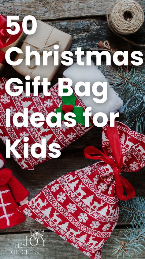 Do you need brilliant Christmas gift bag ideas for kids? Visit The Joy of Gifts to see a curated collection of wonderful Christmas goodie bags. These ideas will help you create awesome gift bags filled with activities and treats that your kids will love! I've also included cute ideas for pre-made Christmas gift bags you can buy to make your life easier! Kids Christmas Gift Bags, Xmas Goodie Bags For Kids, Fun Christmas Bags, Christmas Giveaway Ideas For Kids, Christmas Gift Bags For Classmates, Christmas Gift Ideas For Kids At School, Wrapping Christmas Gifts For Kids, Santa Bags For Kids, Christmas Treat Bags For Kids School Party Favors