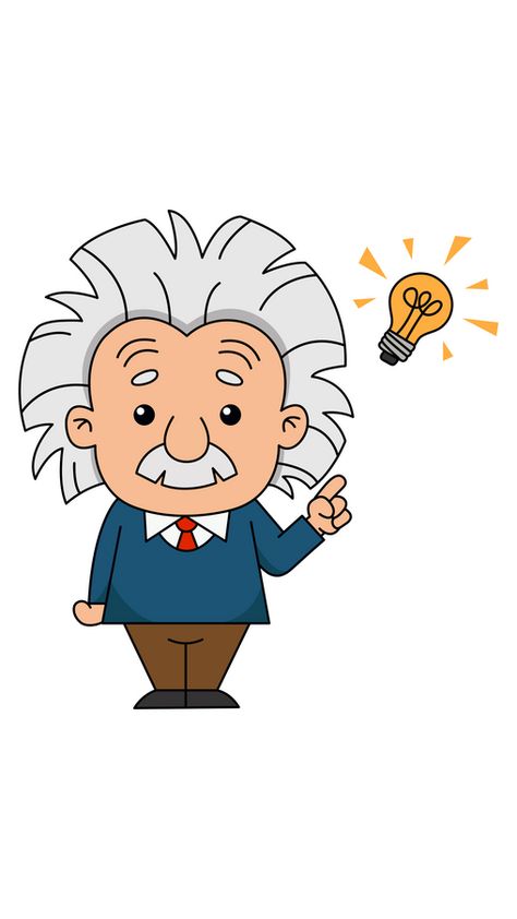 The image of Albert Einstein with a lightbulb above his head is one of the most iconic images in science. It is a symbol of creativity and inspiration, and it has been used to represent the power of... Albert Einstein, Albert Einstein Drawing Easy, Albert Einstein Drawing Cartoon, Drawing For Science, Einstein Clipart, Albert Einstein Cartoon, Albert Einstein Drawing, Einstein Drawing, Albert Einstein Pictures