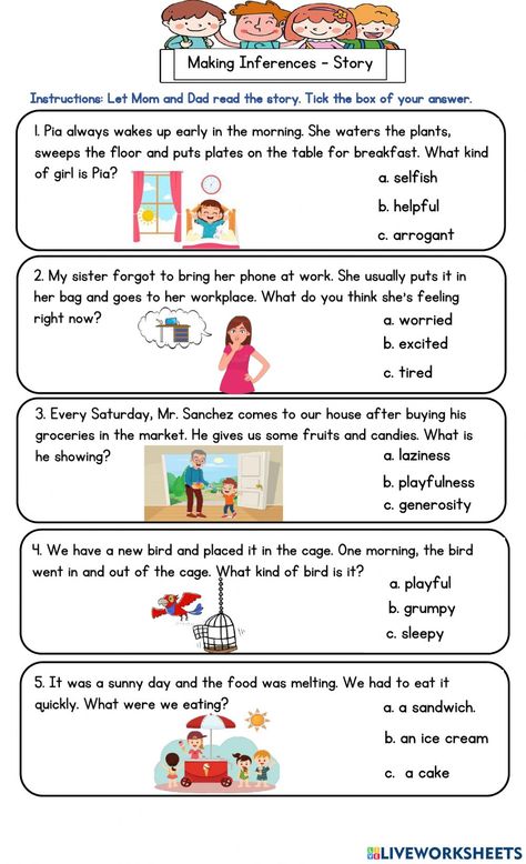 Making Inferences Worksheet, Inferencing Activities, Inference Activities, Reading Assessment, Making Inferences, Sight Word Practice, Paragraph Writing, Word Practice, Context Clues