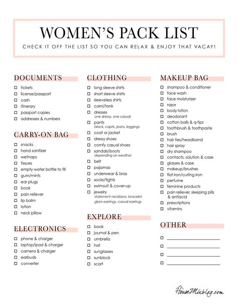 Women's free printable travel packing list Free Printable Packing List For Vacation, Packing List For Business Trip Women, Paris Travel Essentials, Dubai Travel Checklist, The 6/10 List, Packing List For Tennessee, Traveling Internationally Tips, Travel Packing Checklist Free Printable, Travel Packing List Template