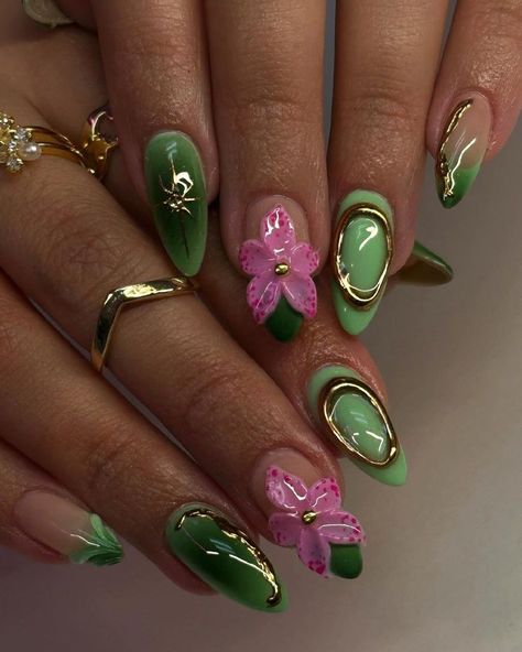 Winx Club Nails, Simple Nail Design, Nail Art Pictures, Hello Nails, Spring Nail Designs, Edgy Nails, Summery Nails, Classy Acrylic Nails, Exotic Nails