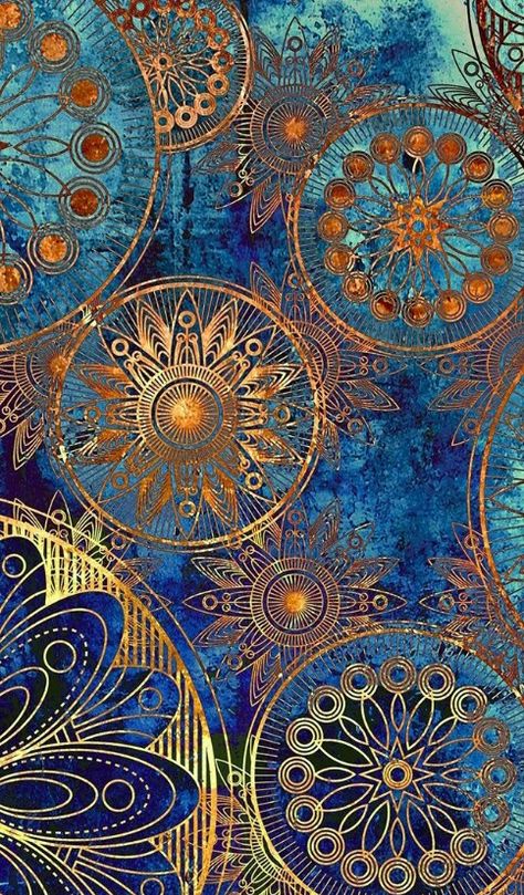 Love the colors. I want to paint my uv lamp to look like this Art Fractal, Wallpaper Tumblr, Gold And Blue, 판타지 아트, Mandala Drawing, Blue And Gold, Fractal Art, Art Plastique, Sacred Geometry