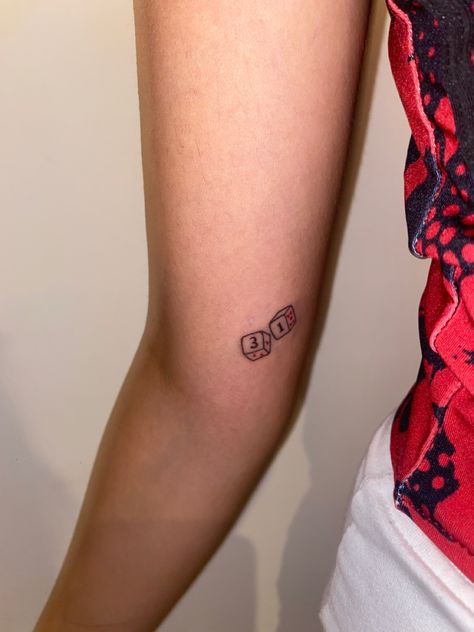 Number 47 Tattoo, E.t Tattoo, Dice Tattoo, Vegas Tattoo, Number Tattoos, Birthday Tattoo, Fine Line Tattoos, Line Tattoos, Mini Tattoos