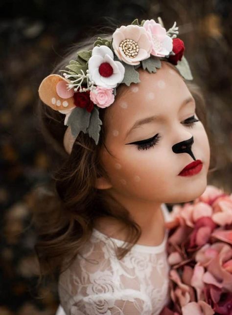 Deer Costume, Face Painting Easy, Kids Face Paint, Diy Kostüm, Kids Makeup, Horror Movie Characters, Fashion Aesthetics, Baby Costumes, Kids Portraits