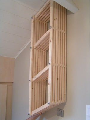 Adjustable Bookshelf for Angled Walls (with Pictures) - Instructables Walls With Pictures, Adjustable Bookshelf, The Angle, Shelving Systems, Buy Wood, Design Competitions, Tall Cabinet Storage, Bookshelves, Woodworking