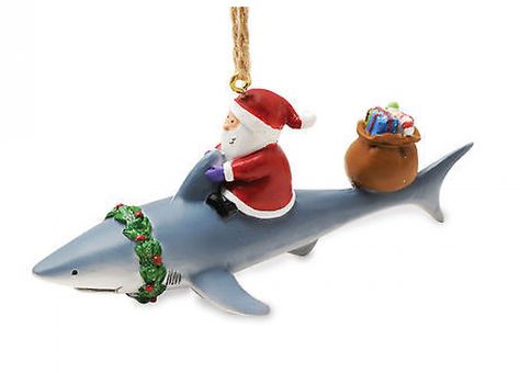 Holiday Gift Ideas: Scuba Diving Ornaments | Scuba Diving Shark Ornament, Nautical Christmas Ornaments, Fishing Christmas Ornaments, Beach Christmas Decorations, Beach Christmas Ornaments, Coastal Christmas Tree, Fishing Christmas, Coastal Christmas Decor, Nautical Christmas