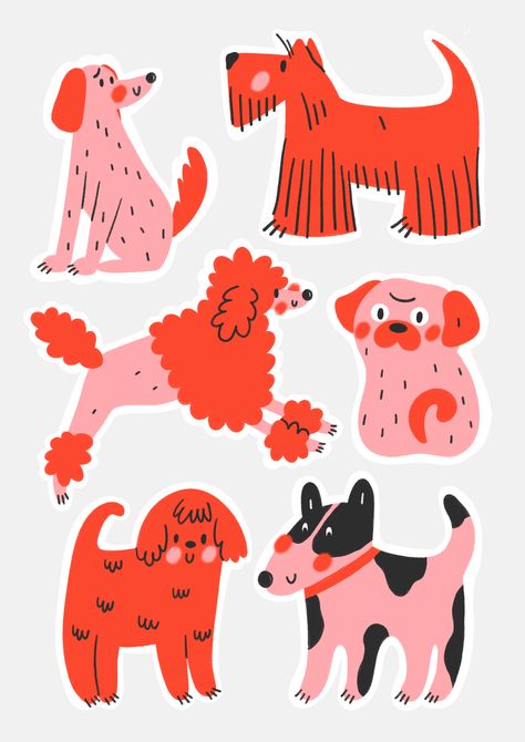 Illustrations Of Dogs, Cool Animal Illustration, Flat Dog Illustration, Abstract Dog Illustration, Dog Graphic Illustration, Cute Puppy Illustration, Cute Dog Illustration Art, Dog Cute Illustration, Simple Dog Illustration