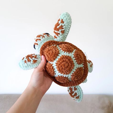 Sea Turtle Amigurumi, Sea Turtle Crochet Pattern Free, Crochet Turtle Shell, Sea Turtle Crochet Pattern, See Turtle, Crochet Turtle Pattern Free, Sea Turtle Crochet, Crochet Turtles, Crochet Sea Turtle