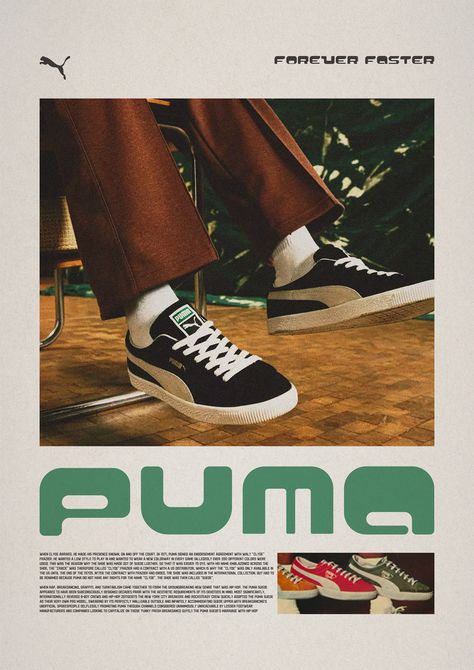 Puma Poster, Puma Palermo, Sports Design Ideas, Shoe Poster, Sneaker Posters, 광고 디자인, Shoes Ads, Posters Design, Estilo Indie