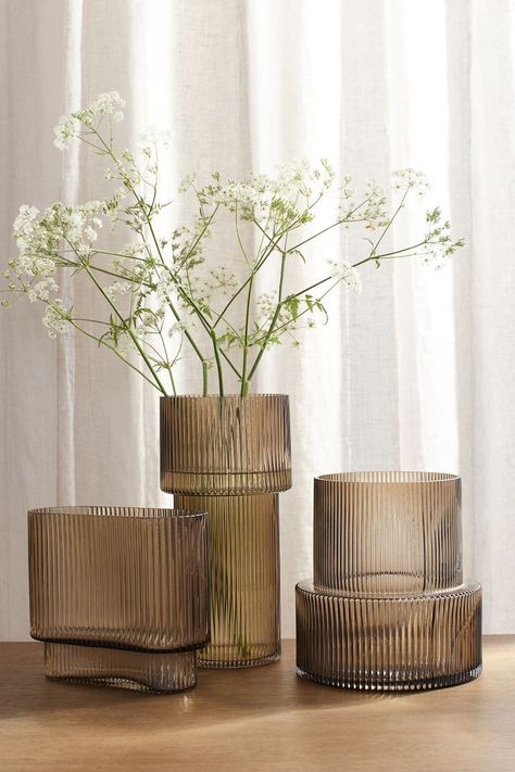 Oval Glass Vase | H&M (US) Wood Canisters, Vase Beige, Large Glass Vase, Fire Hazard, H&m Home, Apartment Decorating, Modern Vase, Olive Tree, Glass Globe